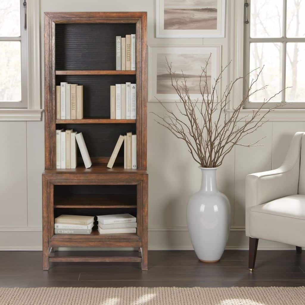 Bridgevine Home Branson Bookcase Pier, No Assembly Required, Two-Tone Finish