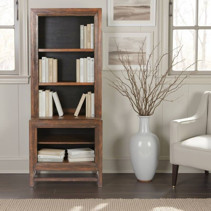 Bridgevine Home Branson Bookcase Pier, No Assembly Required, Two-Tone Finish