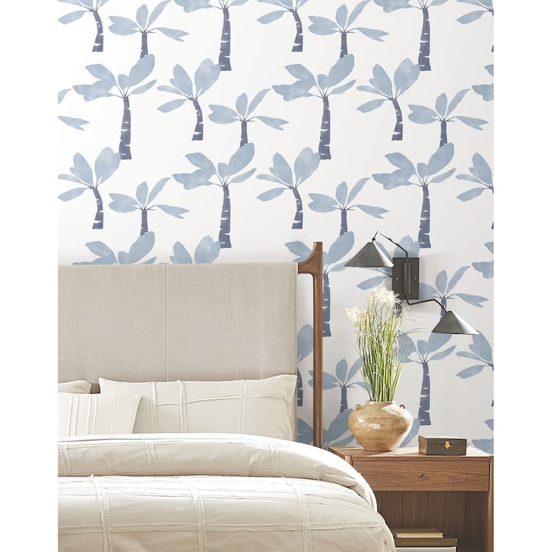 York Wallcoverings Painted Oasis Ultramarine Wallpaper