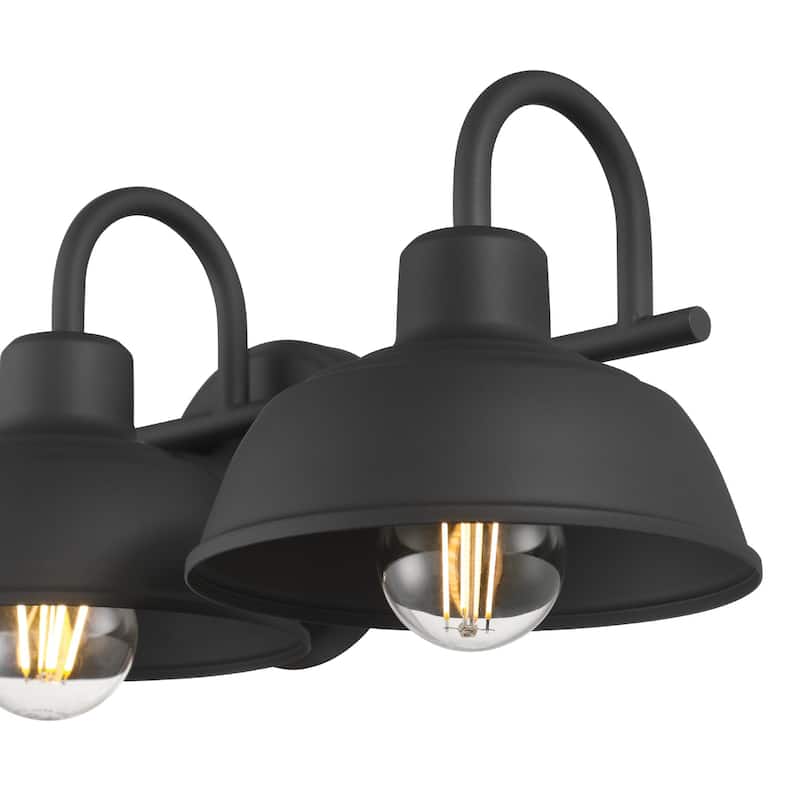Hunter Mill Valley Matte Black 3 Light Bathroom Vanity Light - Transitional, Modern Farmhouse, Traditional