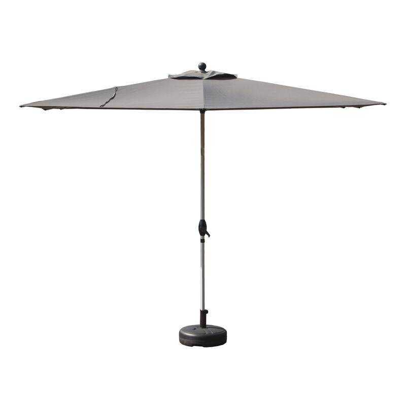 Rectangle Patio Umbrella with Crank Lift and Tilt Function  - Grey