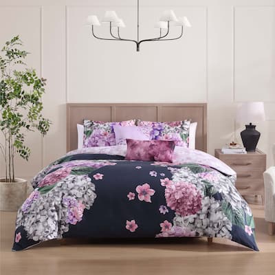 Bebejan Purple Bliss 100% Cotton Sateen 5 Piece Reversible Comforter Set