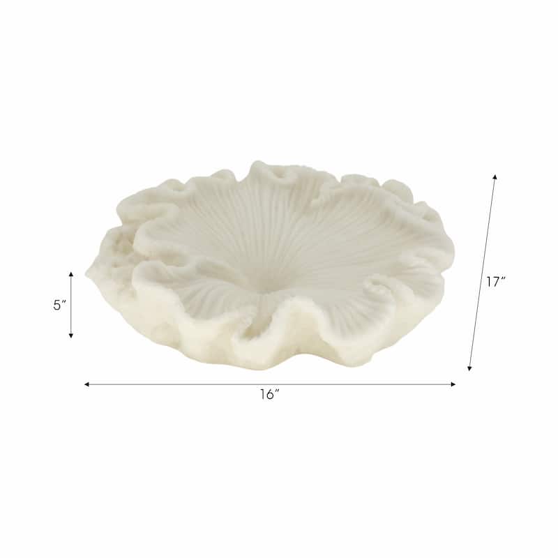 Decorative Coastal Inspired Shell Bowl - 12", White - 17.0"