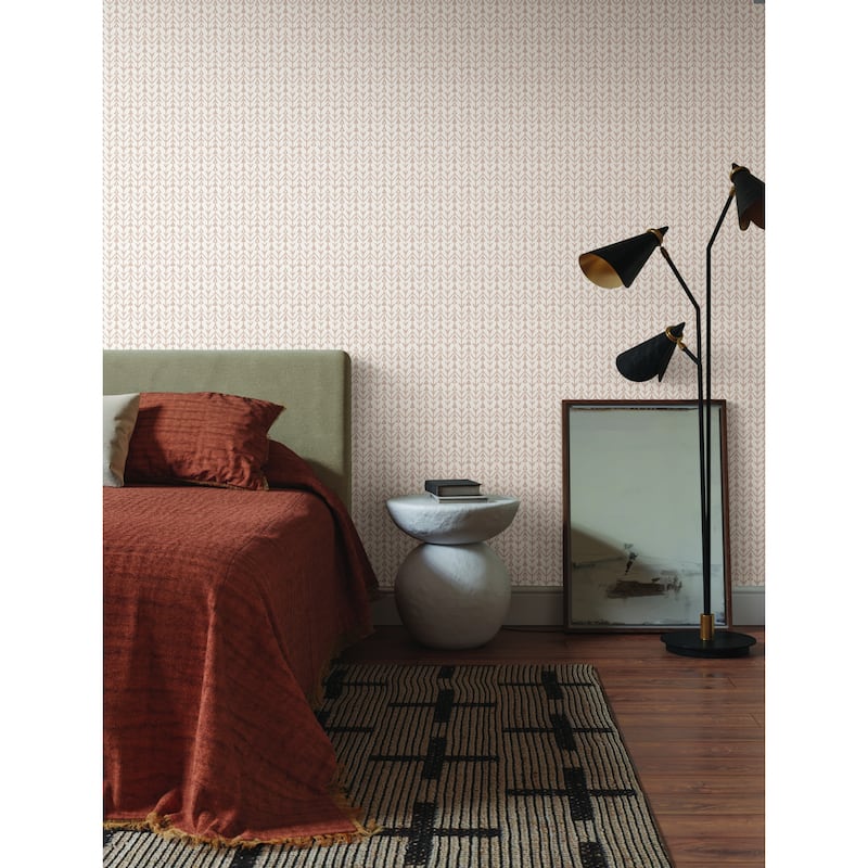 Soissons Martigue Stripe 27 In W X 27 Ft L Wallpaper - Blush