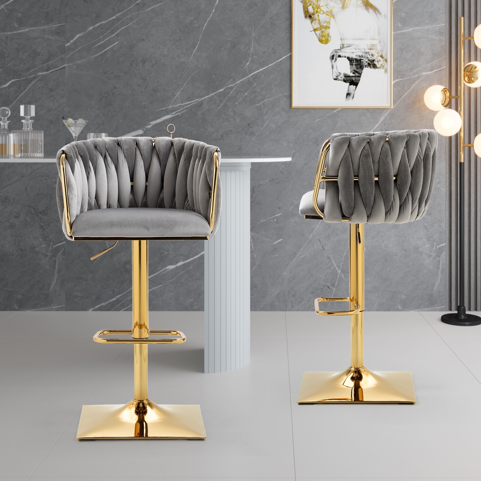 Square swivel bar shop stools