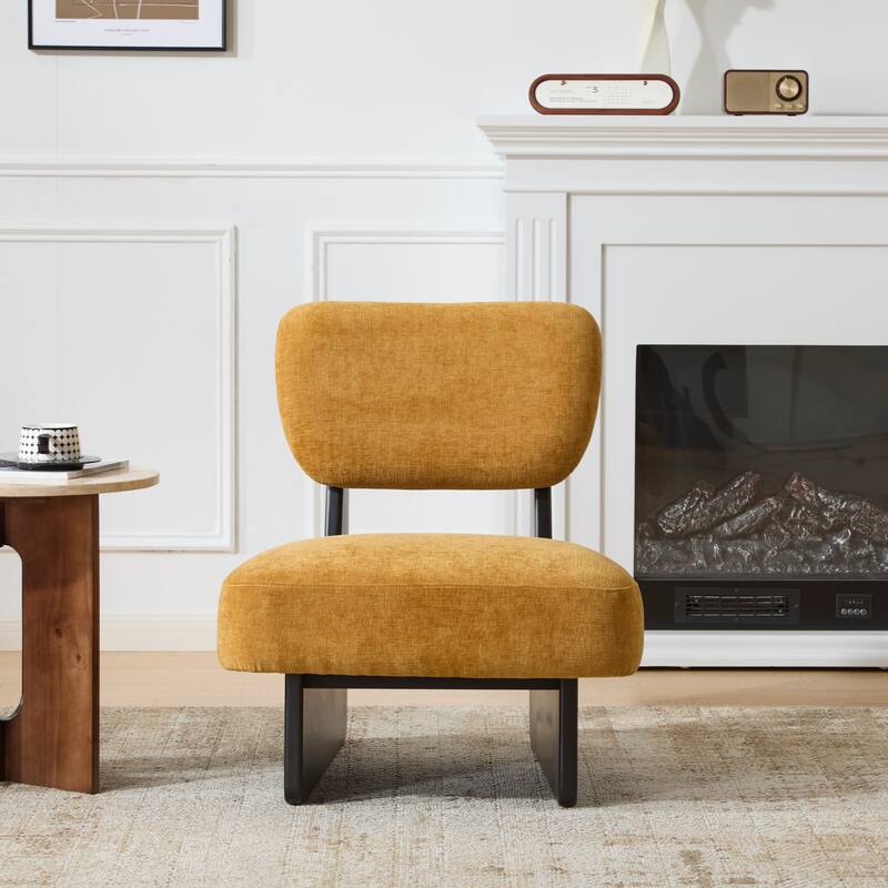 [Set of 2] Modern Lounge Chair with Polyester Upholstery, Wood Base, Minimalist and Stylish Accent Seating for Living Room