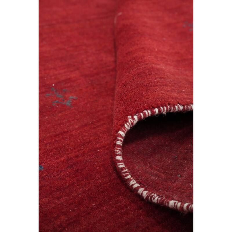 Hand Knotted Oriental 100% Wool Carpet Tribal Tribal Red Gabbeh Area Rug - 9' 7'' X 8' 2''
