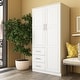 preview thumbnail 20 of 32, Palace Imports 100% Solid Wood Metro Wardrobe Armoire with Solid Wood or Mirrored Doors White-Raised Panel
