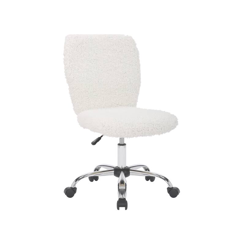 Porthos Home Alva Swivel Office Chair, Shaggy Fabric Upholstery