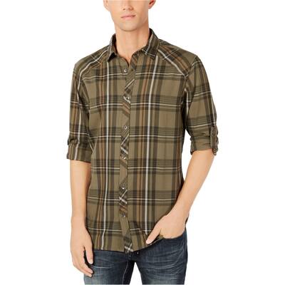 I-N-C Mens Plaid Button Up Shirt