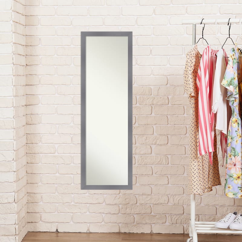 Edwin Non-Beveled Wood Framed Full-Length On the Door Mirror - Glass Size 14x48