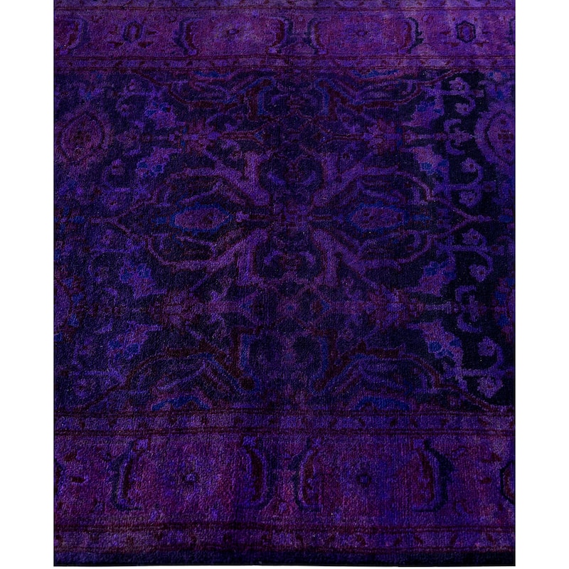 Overdyed One-of-a-Kind Hand-Knotted Runner Rug - Purple - 2' 6" x 10' 3"