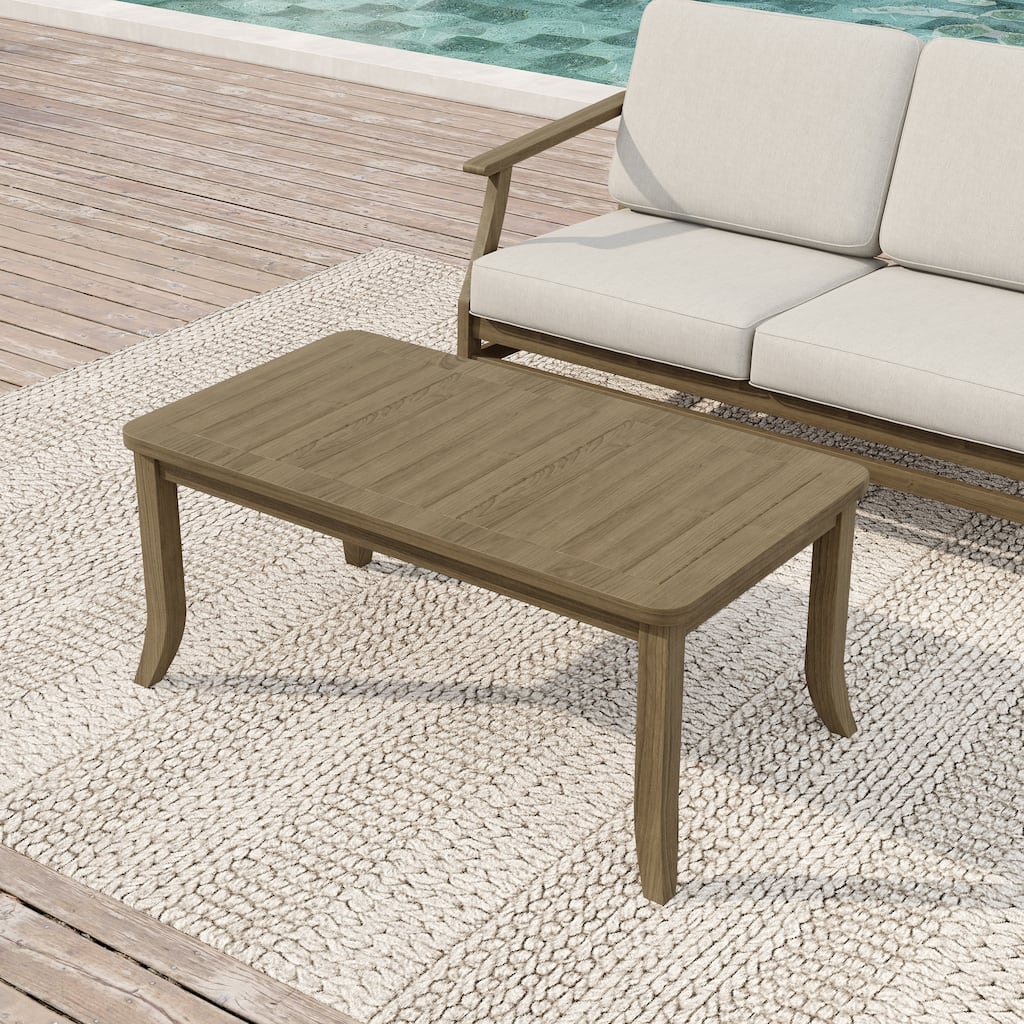 Patio Teak Wood Outdoor Rectangle Coffee Table