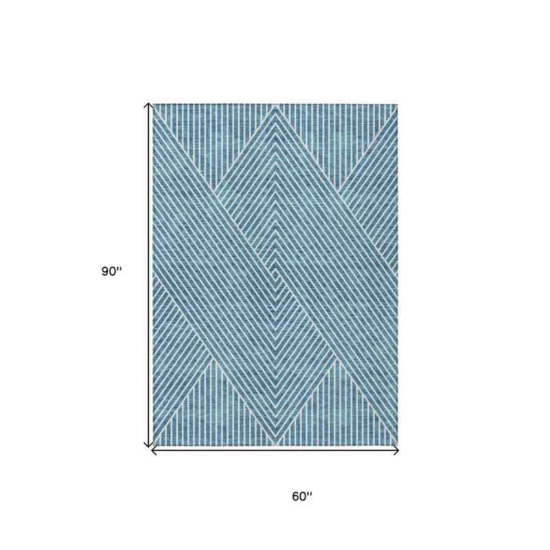 HomeRoots Geometric Transitional Rectangle Outdoor Rug