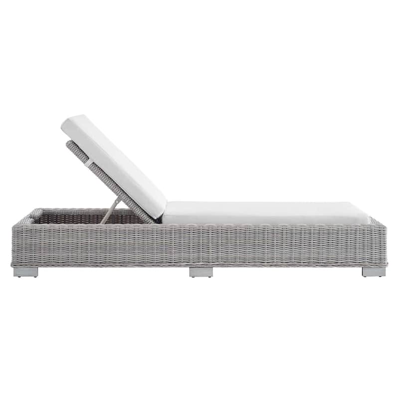 Conway Sunbrella Outdoor Patio Wicker Rattan Chaise Lounge