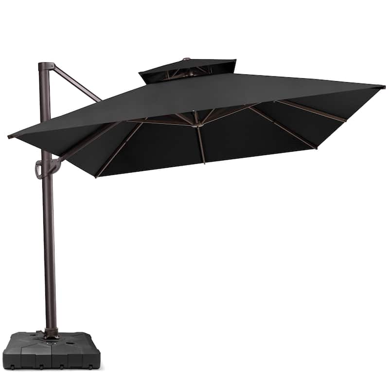 Crestlive Products 10 x 13ft Outdoor Patio Cantilever Umbrella with Base