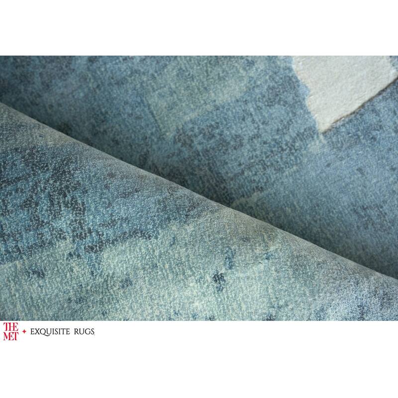 The Met X Exquisite Rugs Papyrus Blue Area Rug