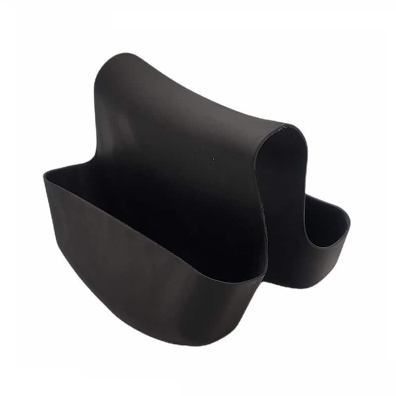 Handy Housewares Sink Caddy Saddle Flexible Sponge Holder - Fits Any Standard Double Kitchen Sink - 1-Pack - Black
