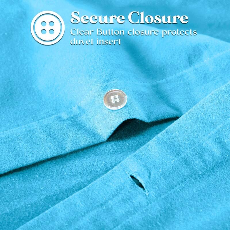 Superior Classic Solid Flannel Cotton Duvet Cover Set