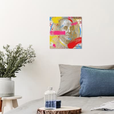 Wynwood Studio Abstract Money Techno Pop Yellow and Hot Pink Modern & Contemporary Wall Art Canvas Print