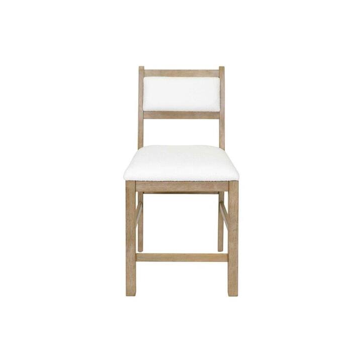 Modern Wood Counter Height Kitchen Table with Four Chairs, Light Brown
