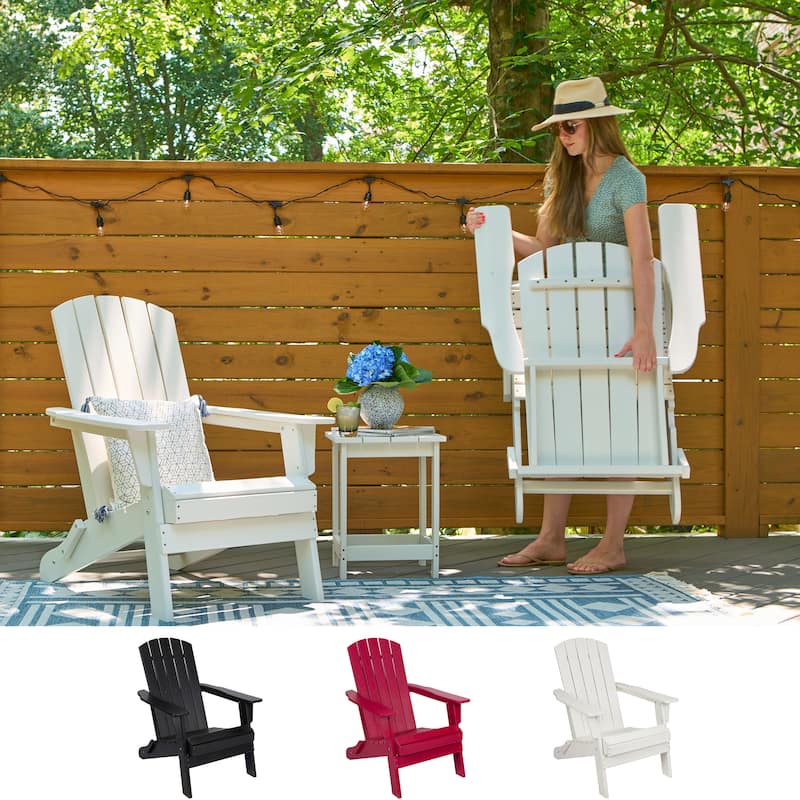 Shine Oceanside Folding Poly Eco-Friendly All Weather Outdoor Adirondack Chair