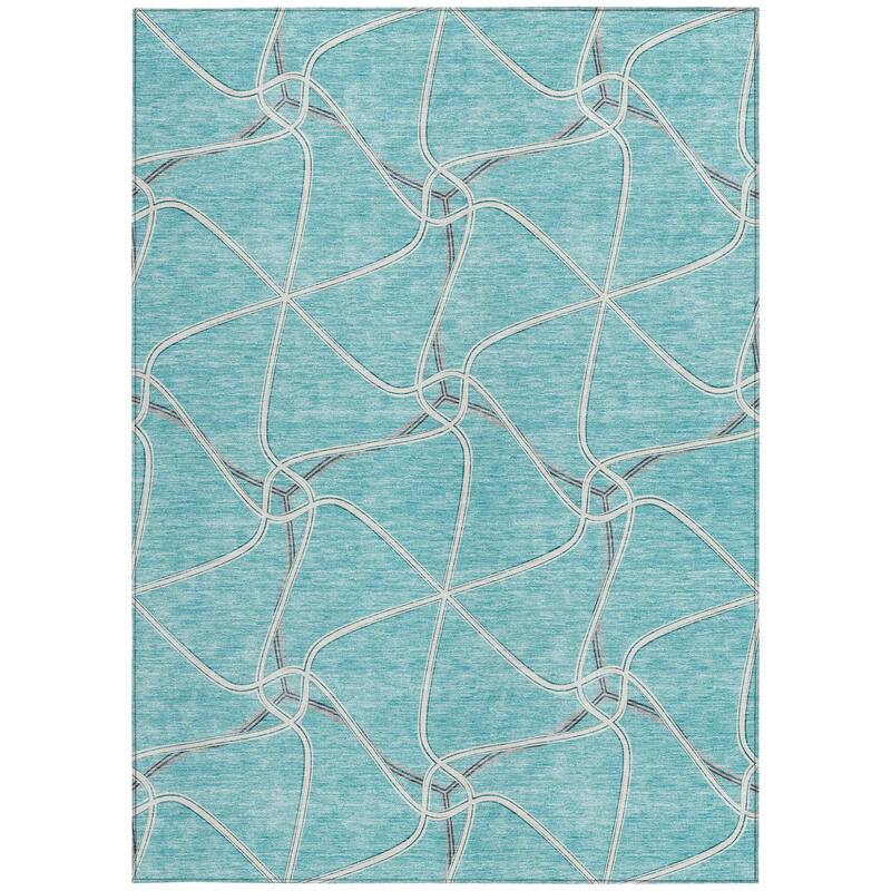HomeRoots Geometric Transitional Rectangle Outdoor Rug
