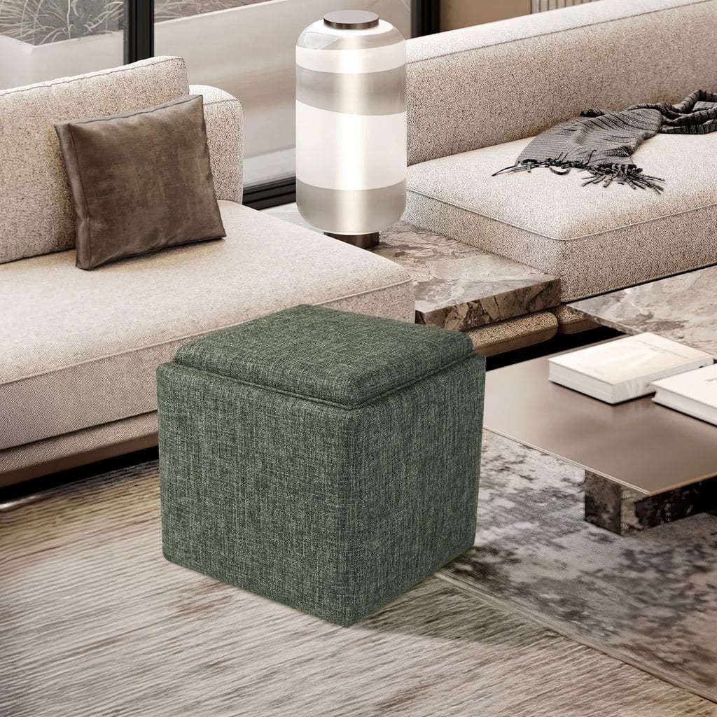 HomePop Storage Ottoman with Tray Top