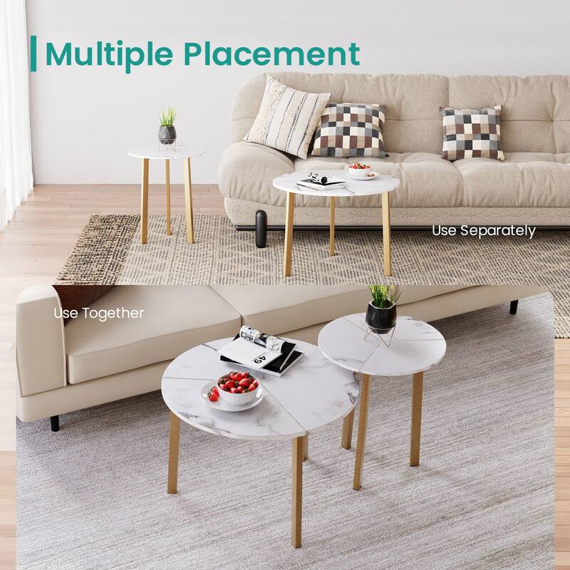 SUNBURY Nesting Round Coffee Table Set of 2