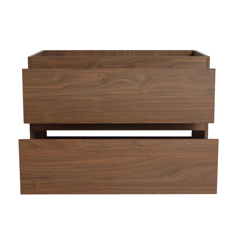 24" Floating Bathroom Vanity Cabinet with 2 Soft-Close Drawers, Wood Grain Design, Eco-Friendly Plywood