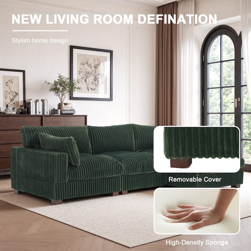 Oversized Plush Modular Sectional Sofa Set L Shaped Couch