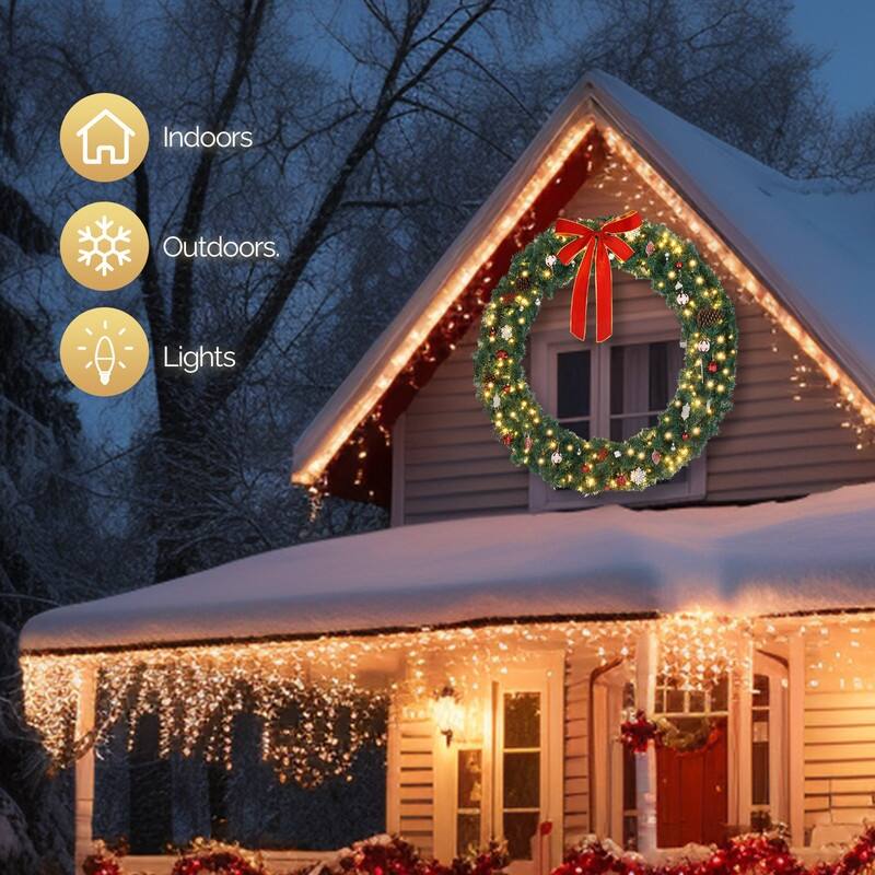 Green PVC Bow Decoration Garden Garland Decoration