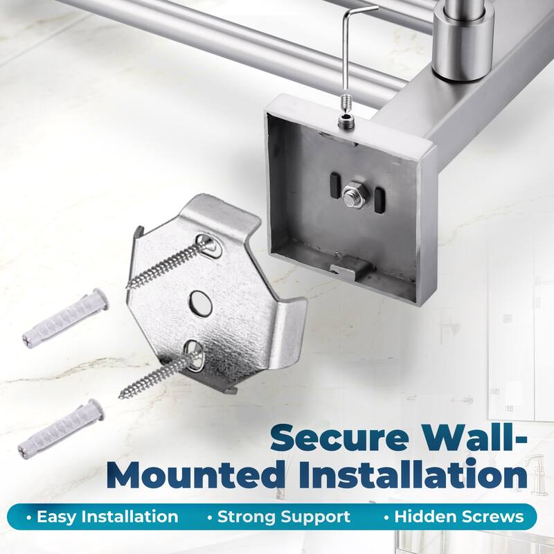WOWOW Two Towel Holders Wall mounted Towel Rack