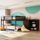 preview thumbnail 3 of 7, Espresso Pine Wood Bunk Bed with 4 Drawers, 3 Shelves, and Built-in Ladder