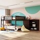 preview thumbnail 37 of 48, Floor Bunk Bed with Movable Storage Cabinet, Solid Wood Bunkbeds Frame