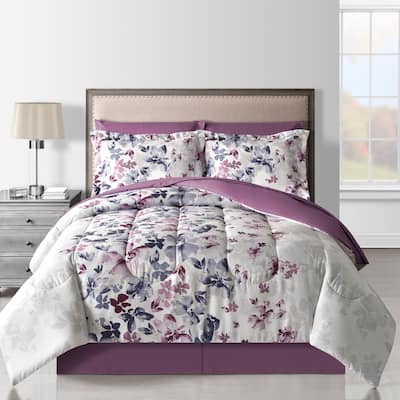 Lanwood Home Monica Reversible 8-Piece Bed-In-A-Bag Comforter Set