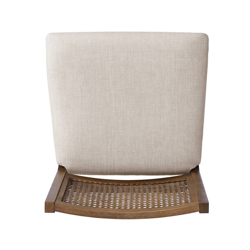 Christopher Knight Home - French Country Wood & Rattan Counter Stools with Upholstered Seat - Set of 2