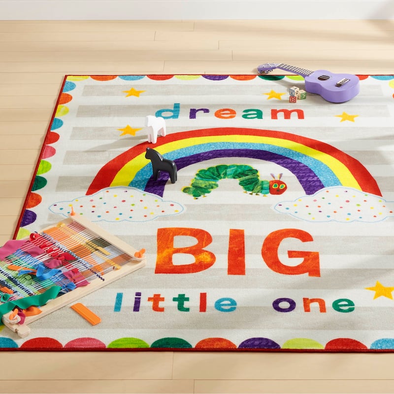 Eric Carle Elementary Dream Big Machine Washable Kids Area Rug