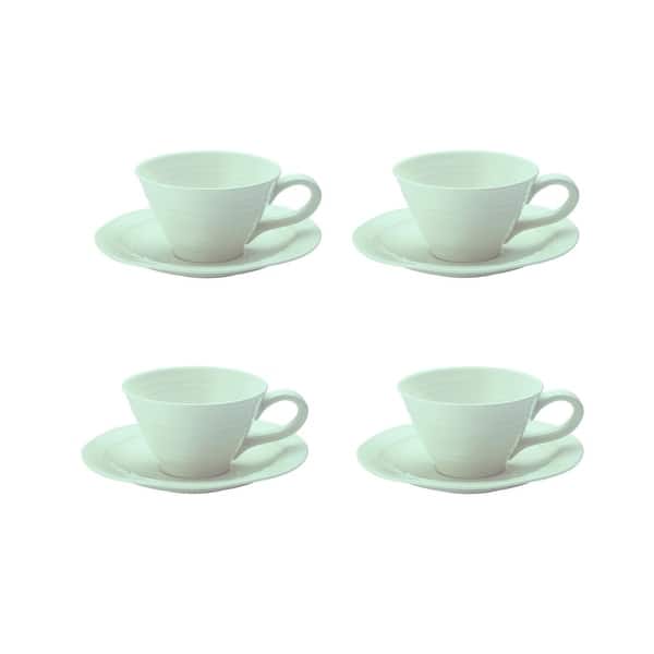 slide 2 of 6, Portmeirion Sophie Conran Teacup and Saucer Set of 4 - 8 Ounce Celadon