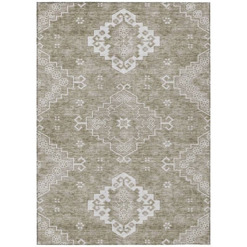 HomeRoots Medallion Traditional Rectangle Outdoor Rug
