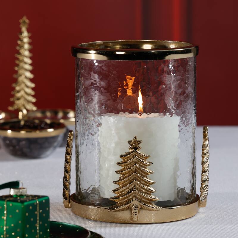 Forêt d'Hiver Glass and Metal Hurricane