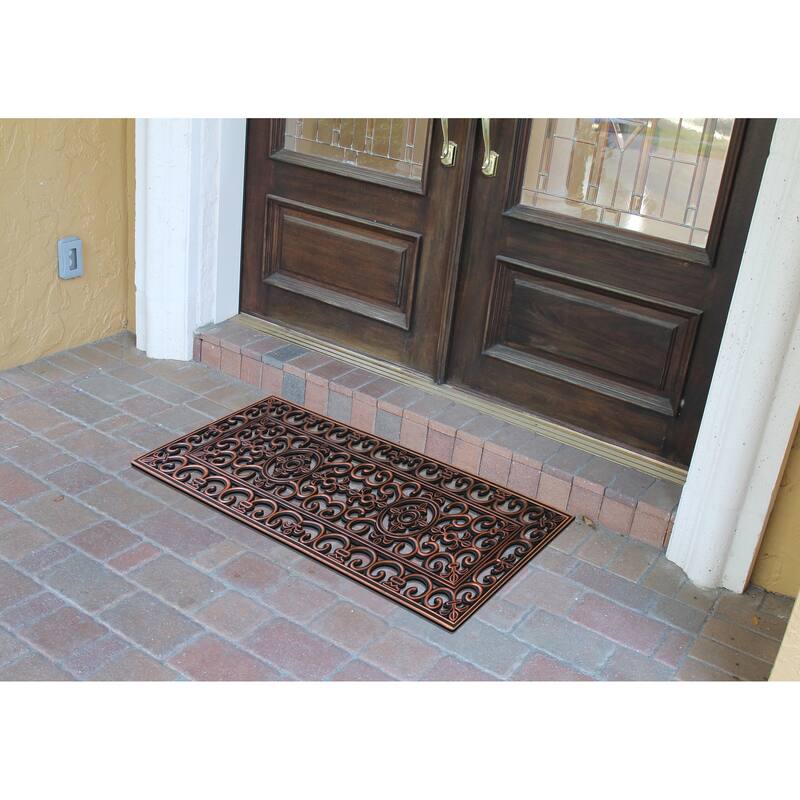 A1HC Rubber Iron Beautiful Hand Finished Elegant Large Double Doormat 18"X48"