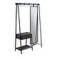 preview thumbnail 7 of 5, Drindel Contemporary Black Coat Stand with Mirror by Furniture of America