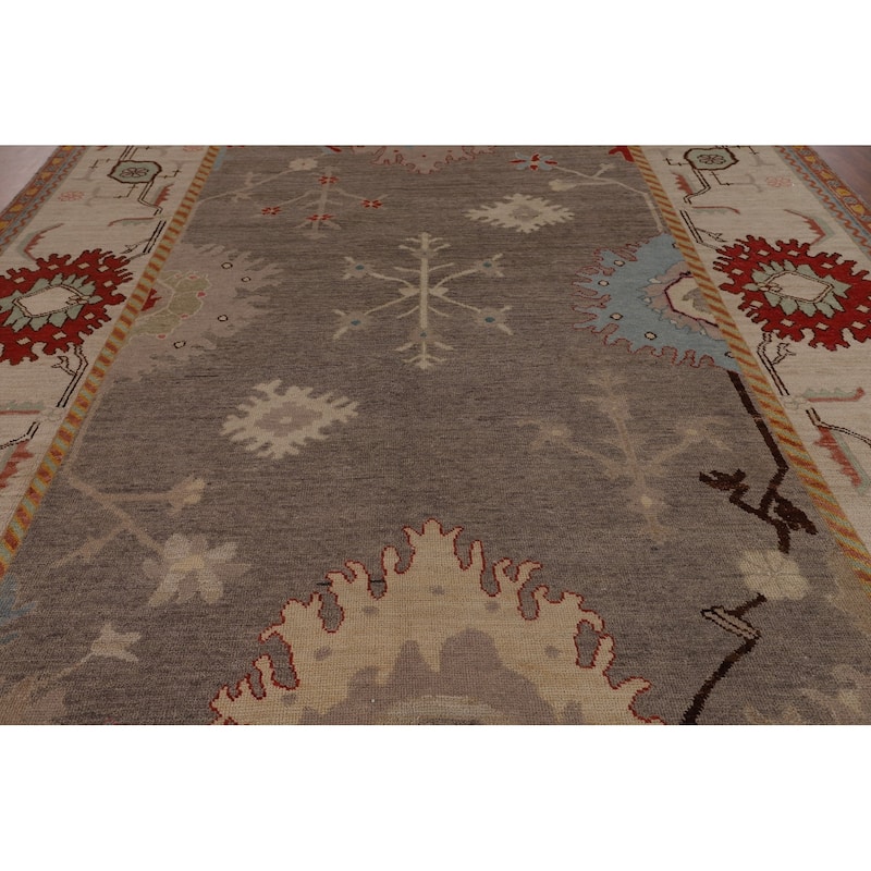 Oushak Turkish Large Area Rug Vegetable Dye Handmade Wool Carpet - 10'0"x 14'3"