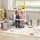 preview thumbnail 4 of 18, Gymax Kids Table & Chair Set 3-Piese Toddler Set w/2 Stools & Activity