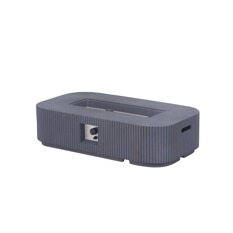 Christopher Knight Home - Lecce Outdoor 48.2" Rectangular MgO Fire Pit Table with 50,000 BTU Burner