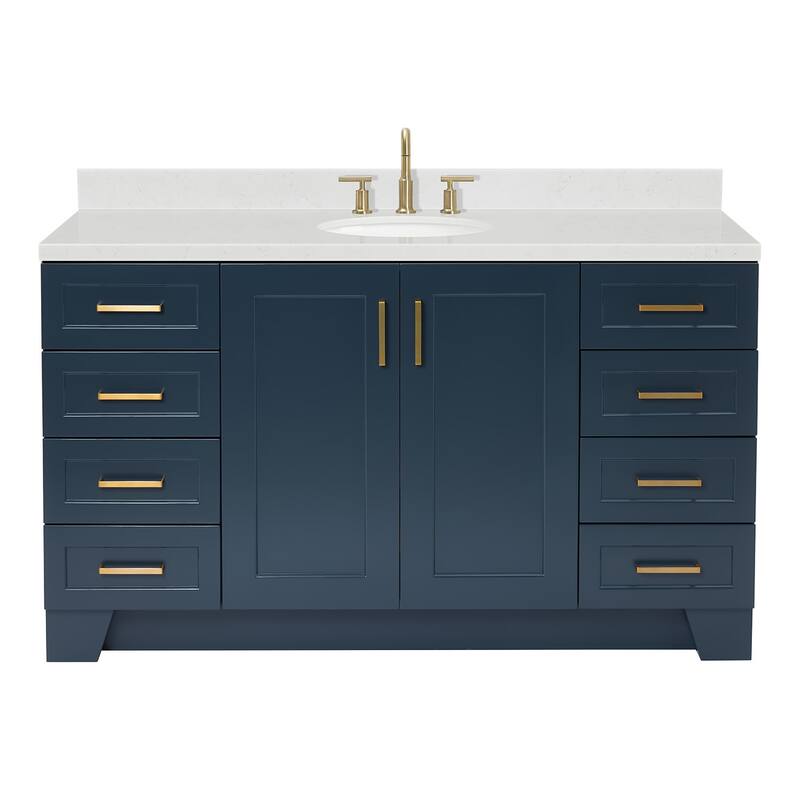 Ariel Q060SCQOVO Taylor 60" Free Standing Single Basin Vanity Set with - Midnight Blue