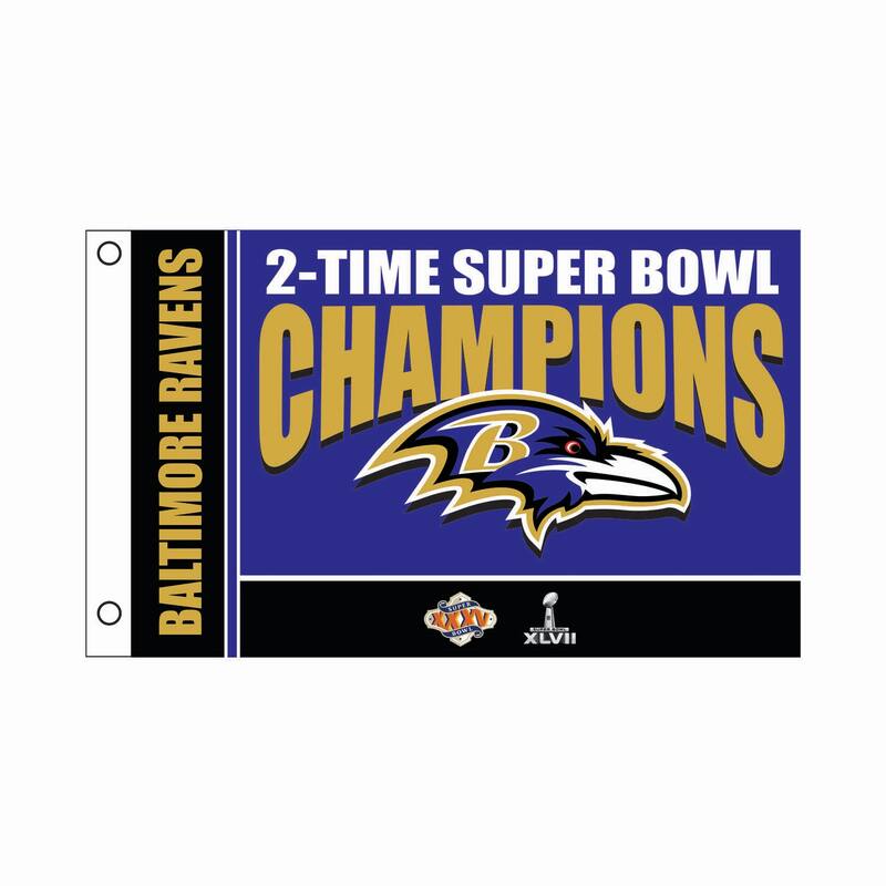 Baltimore Ravens Single Sided Flag w/ 2 Grommets, 3'x5'