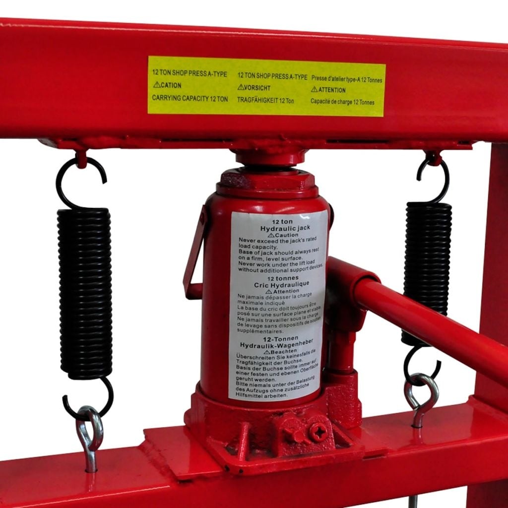 KABOCHO 12 Ton H-Frame Hydraulic Shop Press Shop Equipment 24000lbs Capacity Red