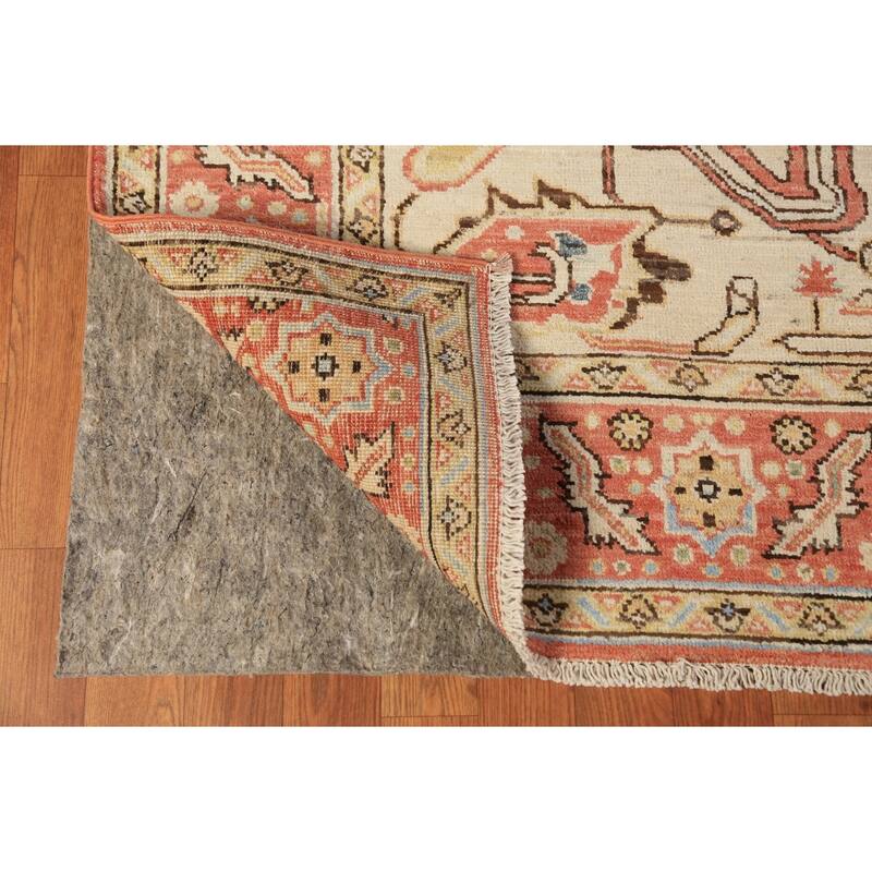 Oriental Heriz Serapi Rug Hand-Knotted Orange Wool Carpet - 8'0"x 10'6"